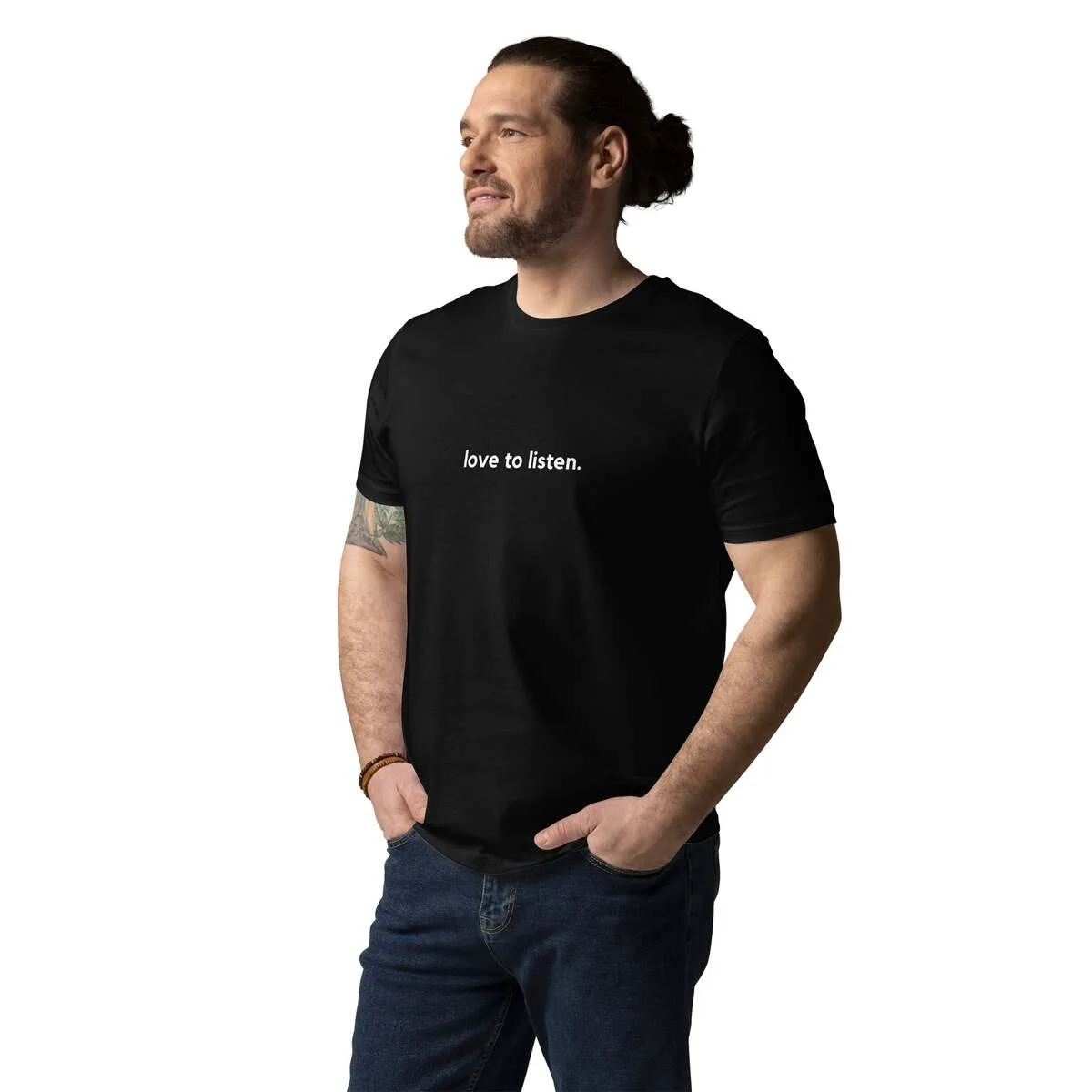 Unisex T-Shirt in Schwarz, Vorderseite mit Print